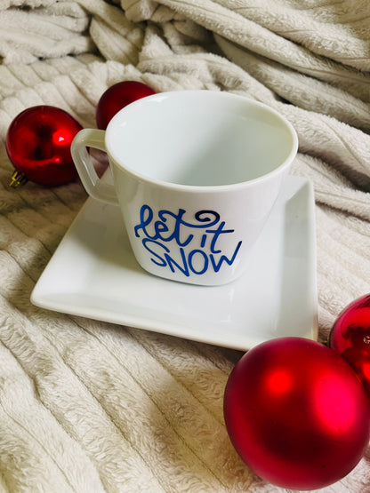 Mugg med fat - snow