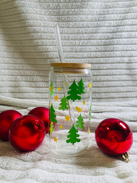 Glas med lock och sugrör